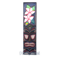 Wooden Tiki Wall Decoration, Hand Carved From Albesia Wood