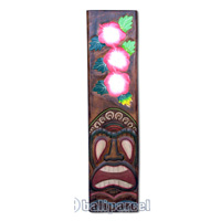 Wooden Tiki Wall Decoration, Hand Carved From Albesia Wood