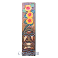 Wooden Tiki Wall Decoration, Hand Carved From Albesia Wood