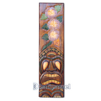 Wooden Tiki Wall Decoration, Hand Carved From Albesia Wood