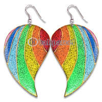 Wooden Earring With Painting, From Sono Wood