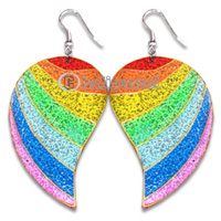 Wooden Earring With Painting, From Sono Wood