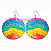 Wooden Earring With Painting, From Sono Wood