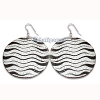 Wooden Earring With Painting, From Sono Wood