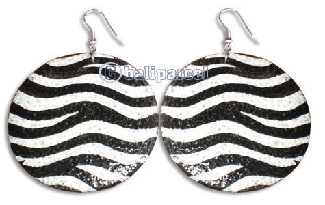 Wooden Earring With Painting, From Sono Wood
