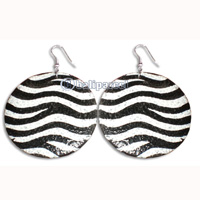 Wooden Earring With Painting, From Sono Wood