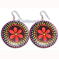 Wooden Earring With Painting, From Sono Wood