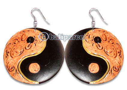 Wooden Earring With Painting, From Sono Wood