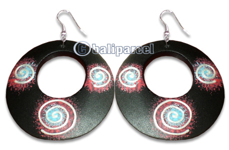 Wooden Earring With Painting, From Sono Wood