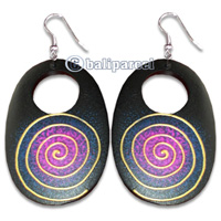 Wooden Earring With Painting, From Sono Wood