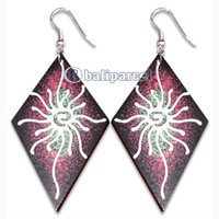Wooden Earring With Painting, From Sono Wood