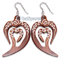 Wooden Earring With Painting, From Sono Wood