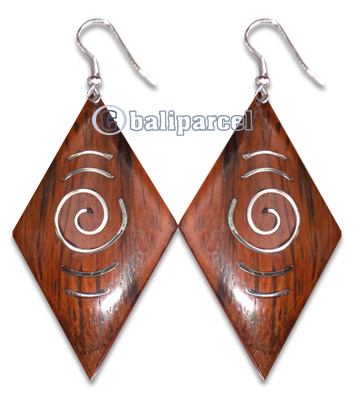 Wooden Earring With Stainless, From Sono Wood