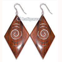 Wooden Earring With Stainless, From Sono Wood