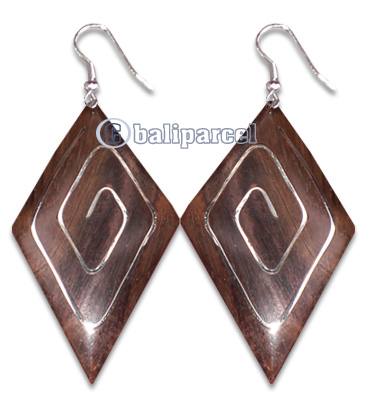 Wooden Earring With Stainless, From Sono Wood