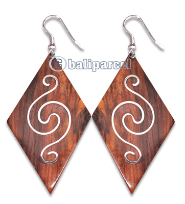 Wooden Earring With Stainless, From Sono Wood