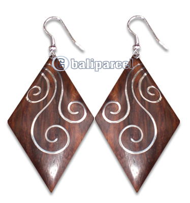 Wooden Earring With Stainless, From Sono Wood