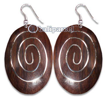Wooden Earring With Stainless, From Sono Wood