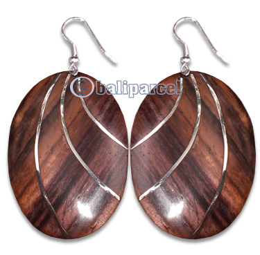Wooden Earring With Stainless, From Sono Wood