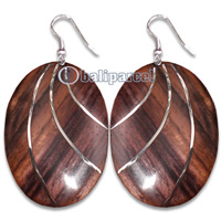 Wooden Earring With Stainless, From Sono Wood