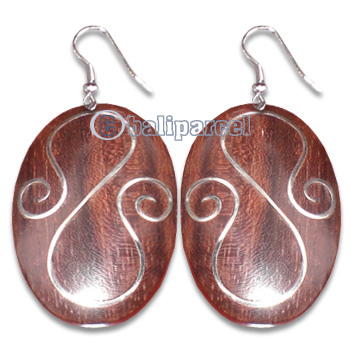 Wooden Earring With Stainless, From Sono Wood