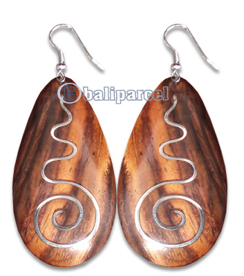Wooden Earring With Stainless, From Sono Wood