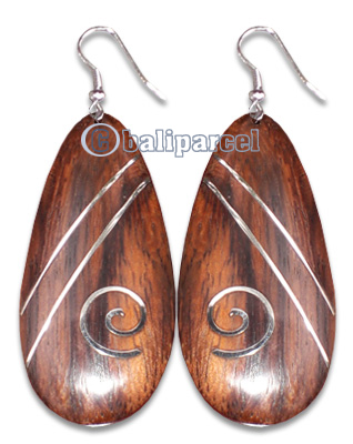 Wooden Earring With Stainless, From Sono Wood