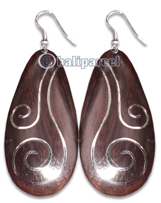 Wooden Earring With Stainless, From Sono Wood