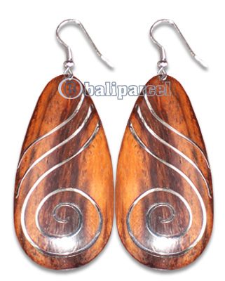 Wooden Earring With Stainless, From Sono Wood