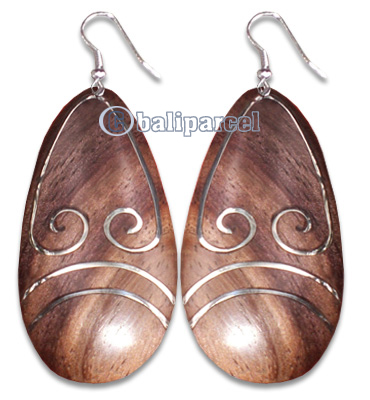 Wooden Earring With Stainless, From Sono Wood