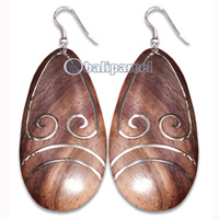 Wooden Earring With Stainless, From Sono Wood