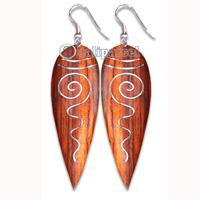 Wooden Earring With Stainless, From Sono Wood