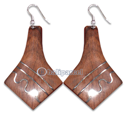 Wooden Earring With Stainless, From Sono Wood