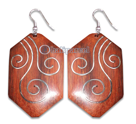 Wooden Earring With Stainless, From Sono Wood