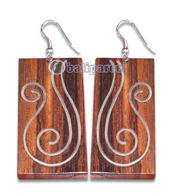 Wooden Earring With Stainless, From Sono Wood