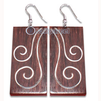 Wooden Earring With Stainless, From Sono Wood