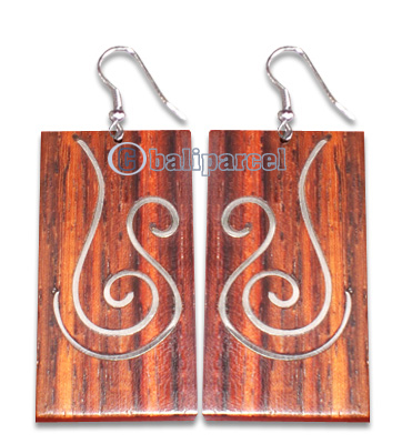 Wooden Earring With Stainless, From Sono Wood