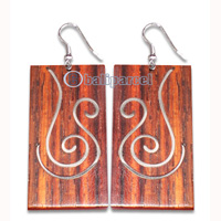 Wooden Earring With Stainless, From Sono Wood