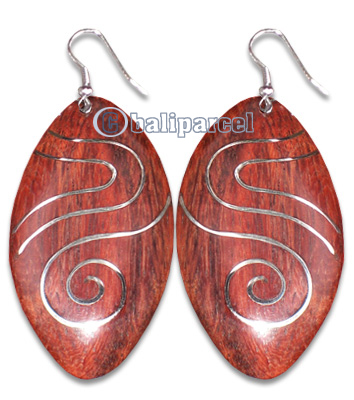 Wooden Earring With Stainless, From Sono Wood