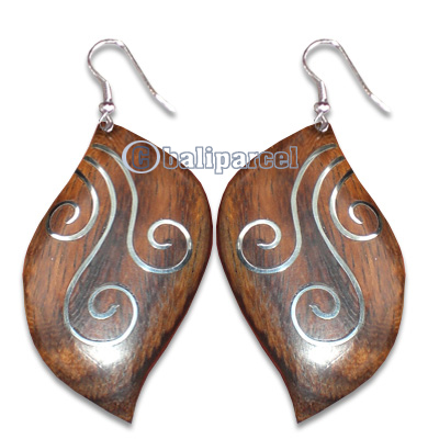 Wooden Earring With Stainless, From Sono Wood