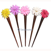 Wooden Hair Stick With Leather, From Sono Wood ( Mixed Color)
