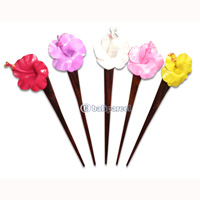 Wooden Hair Stick With Leather, From Sono Wood ( Mixed Color)