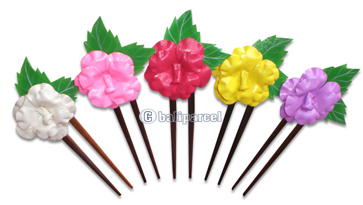 Wooden Hair Stick With Leather, From Sono Wood ( Mixed Color)