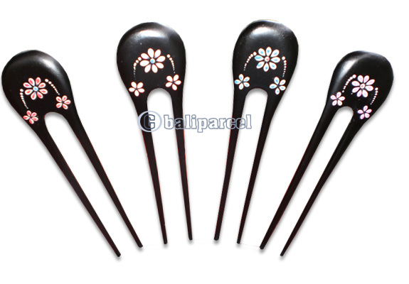 Wooden Hair Stick With Painting, From Sono Wood (mixed Color)