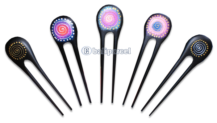 Wooden Hair Stick With Painting, From Sono Wood (mixed Color)