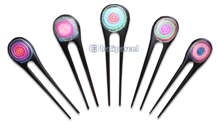 Wooden Hair Stick With Painting, From Sono Wood (mixed Color)