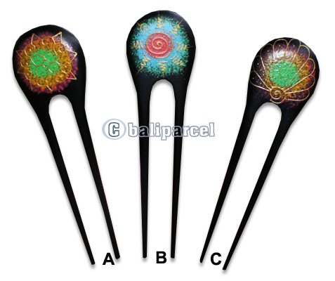 Wooden Hair Stick With Painting, From Sono Wood