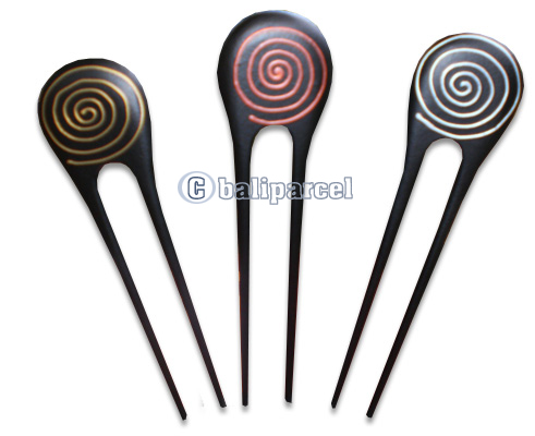 Wooden Hair Stick With Painting, From Sono Wood (mixed Color)