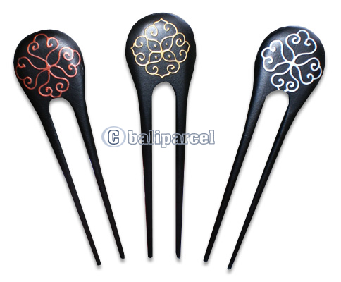 Wooden Hair Stick With Painting, From Sono Wood (mixed Color)