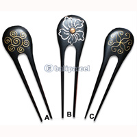 Wooden Hair Stick With Painting, From Sono Wood